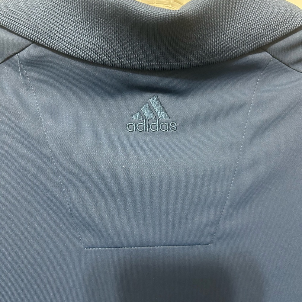 adidas Men’s Navy Polo with Orange and White Graphic - Picture 4 of 5